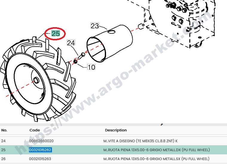 Eurosystems плътна гума с джанта 13 х 5 - 6, дясна главна снимка