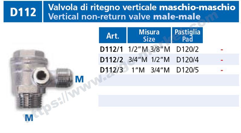 Vepa възвратен клапан 1М - 3/4М главна снимка