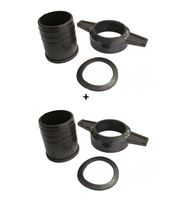 К-т щуцер, гайка и уплътнение 2 цола, пластмаса, 2 бр