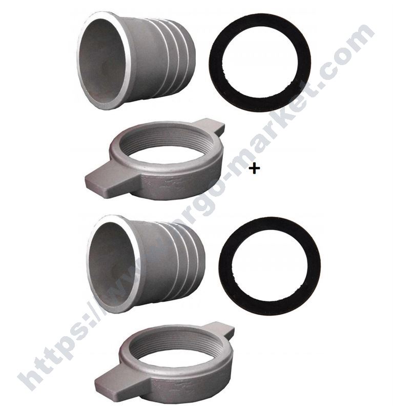К-т щуцер, гайка и уплътнение 2 цола, метал, 2 бр главна снимка