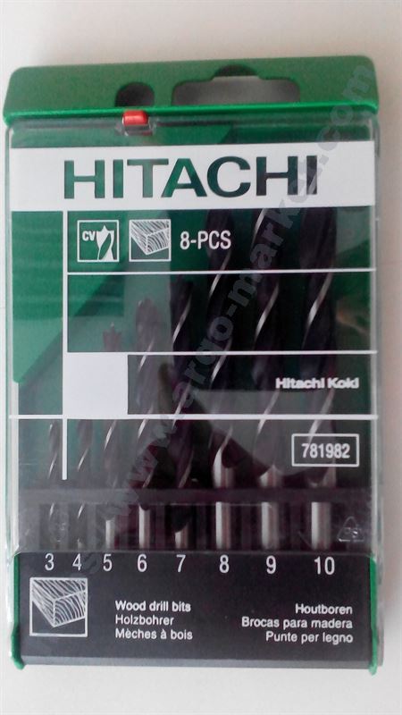  Hitachi комплект свредла за дърво 8 броя главна снимка